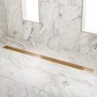 48" Carmen Linear Shower Drain - with Drain Flange - Polished Brass, , large image number 0