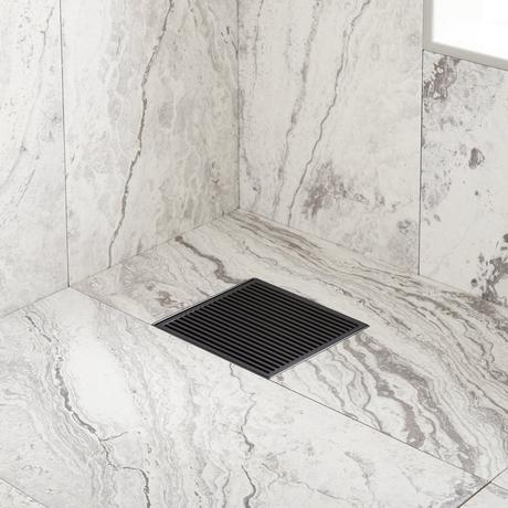 Carmen Square Shower Drain with Drain Flange
