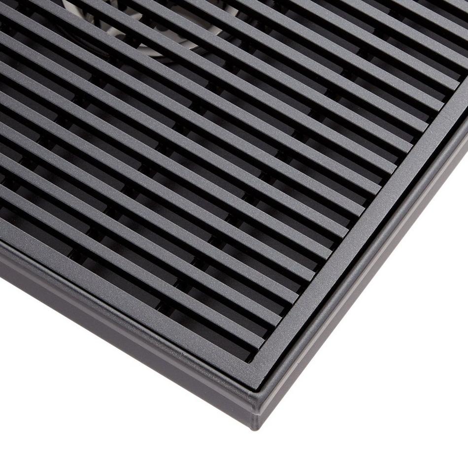 6" Carmen Square Shower Drain - with Drain Flange - Matte Black, , large image number 1