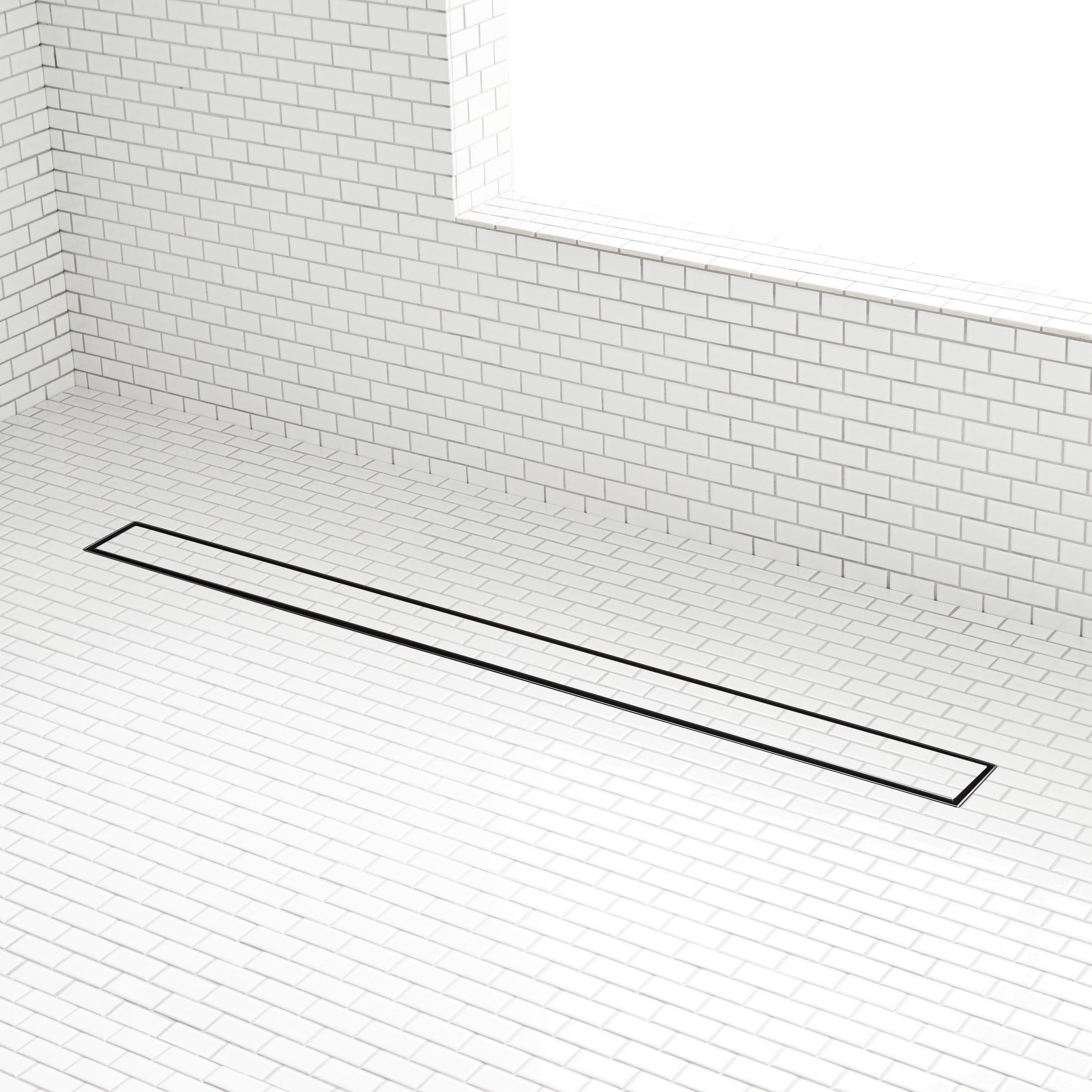 32" Cohen Linear TileIn Shower Drain with Drain Flange Matte Black Signature Hardware