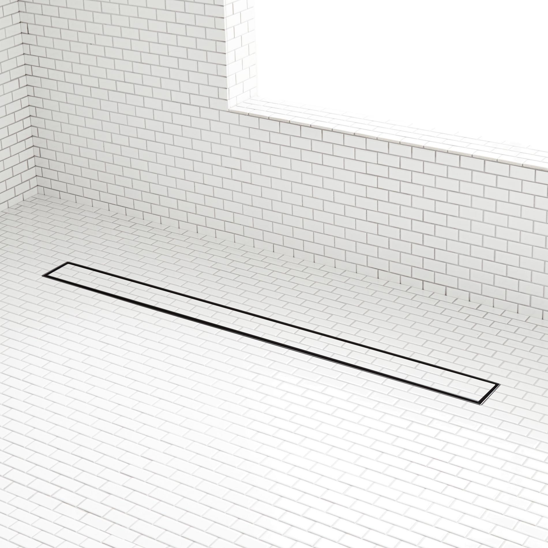 36" Cohen Linear TileIn Shower Drain with Drain Flange Matte Black