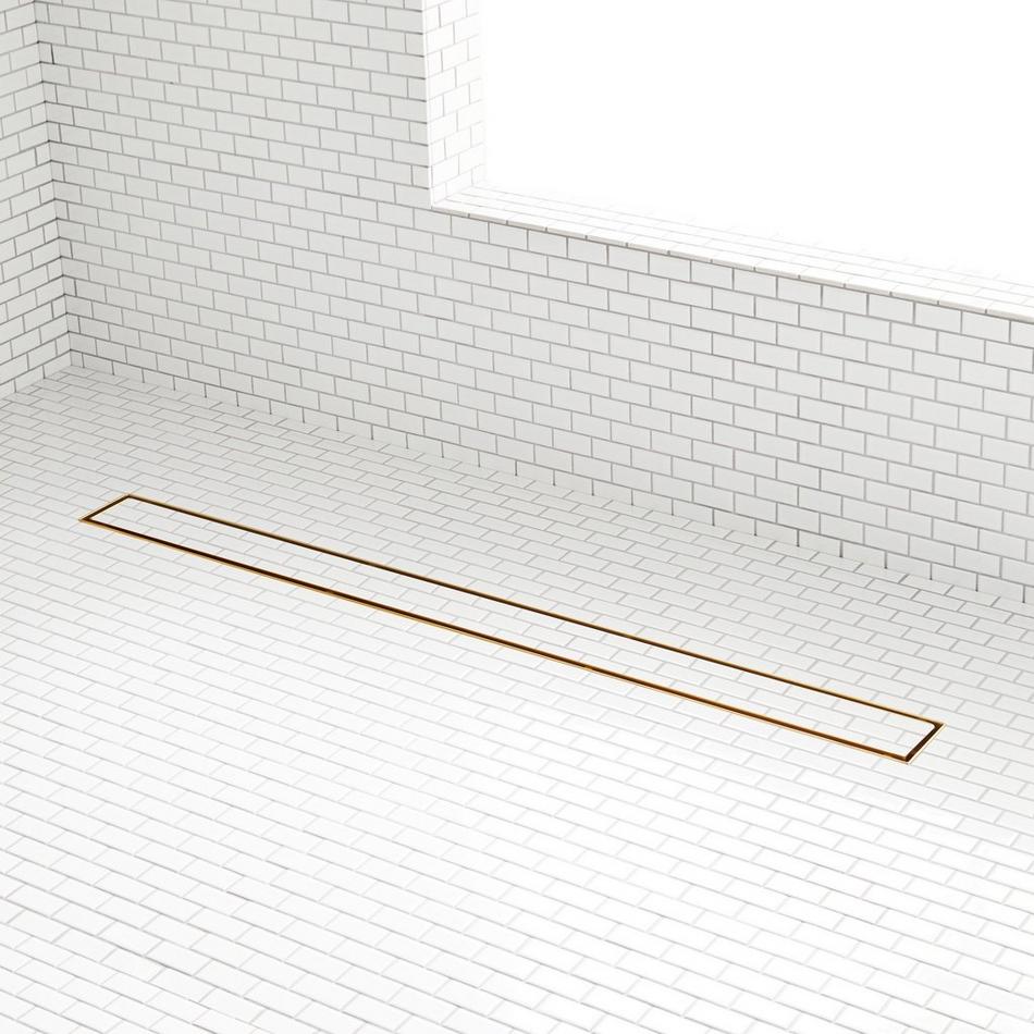 36" Cohen Linear Tile-In Shower Drain - with Drain Flange - Polished Brass, , large image number 0