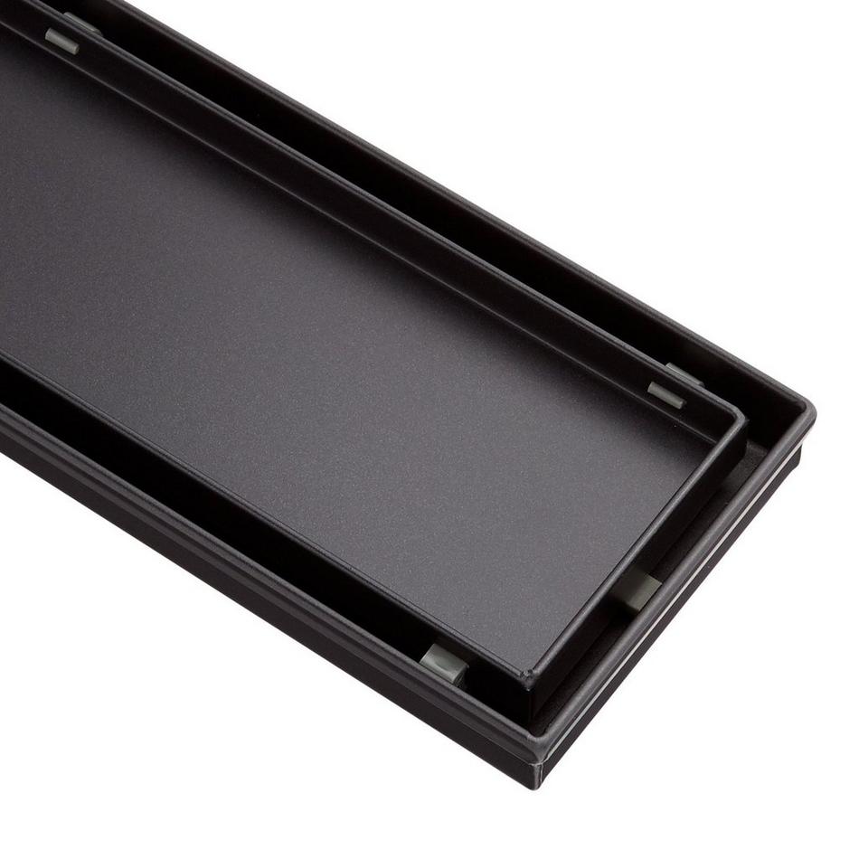 40" Cohen Linear Tile-In Shower Drain - with Drain Flange - Matte Black, , large image number 1