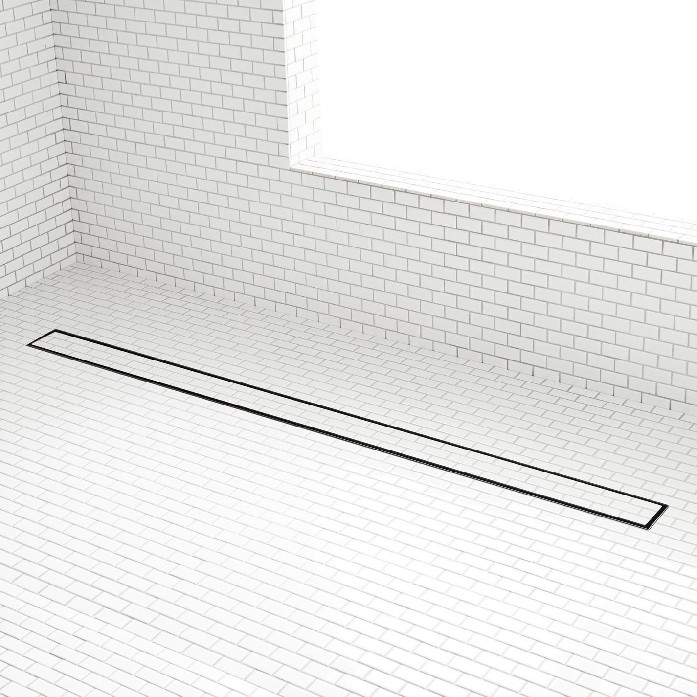 48" Cohen Linear TileIn Shower Drain with Drain Flange Matte Black