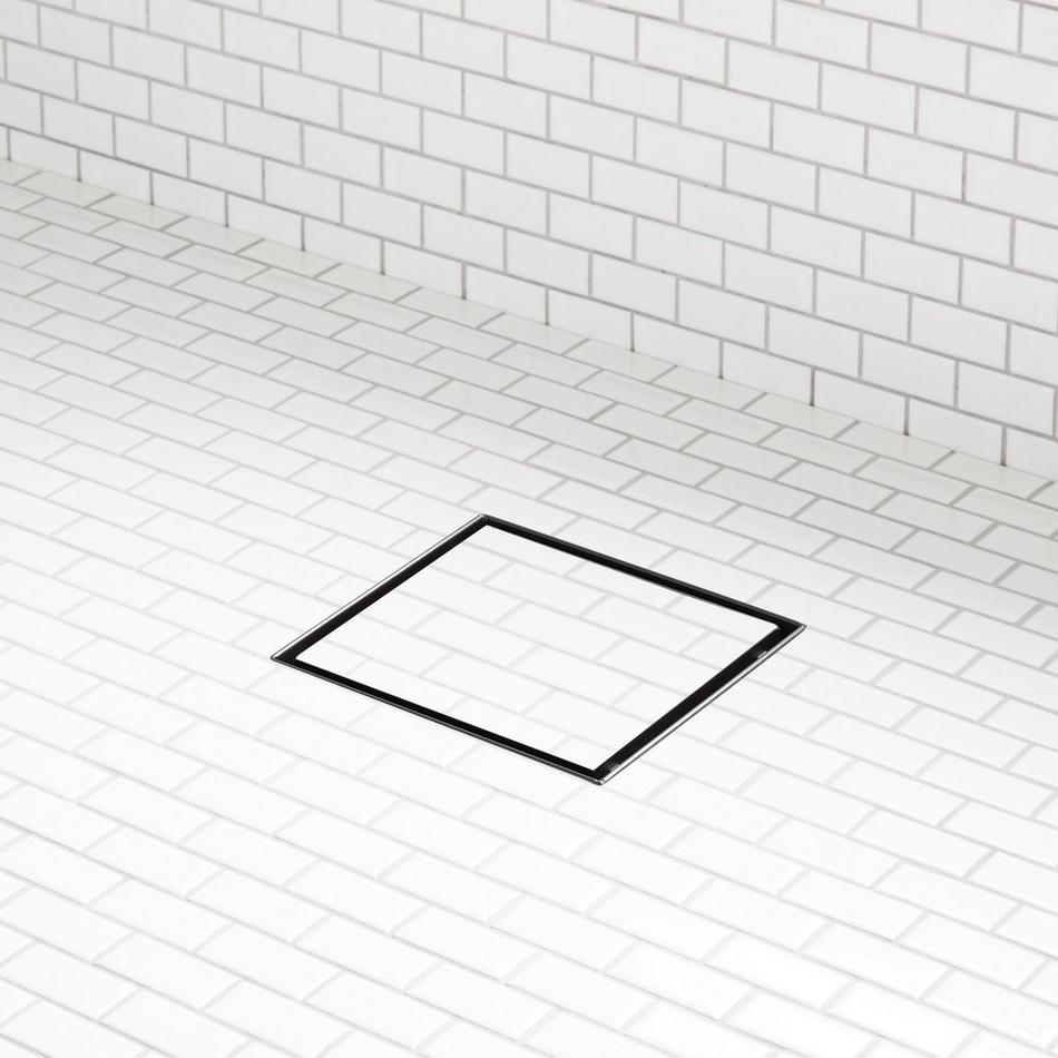 6" Cohen Square Tile-In Shower Drain - with Drain Flange - Matte Black, , large image number 0