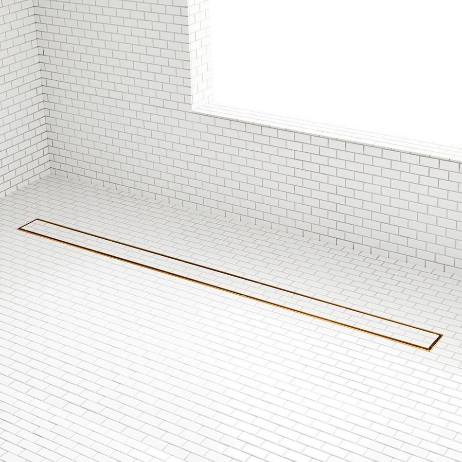 60" Cohen Linear Tile-In Shower Drain - with Drain Flange - Polished Brass, , large image number 0