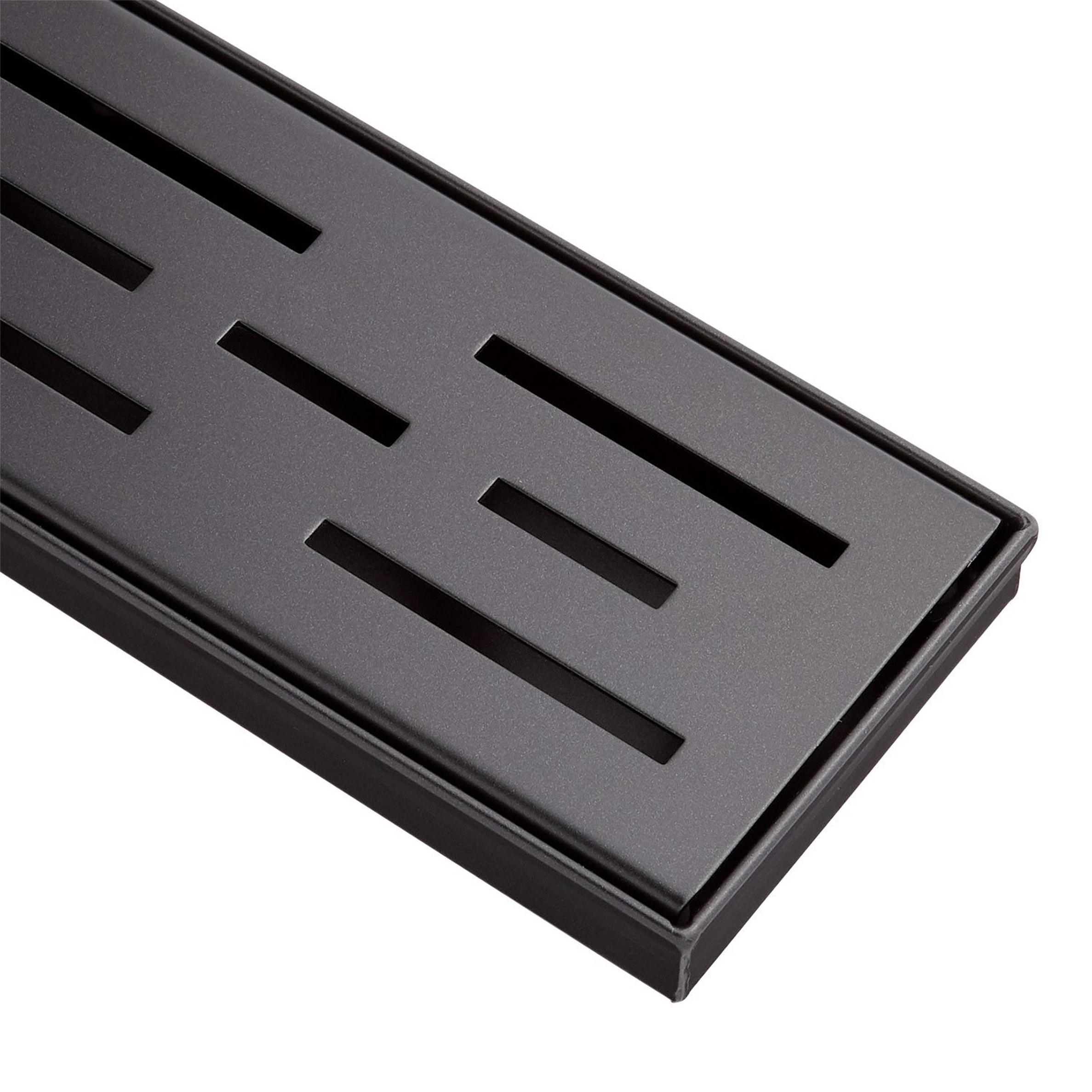 24" Effendi Linear Shower Drain with Drain Flange Matte Black