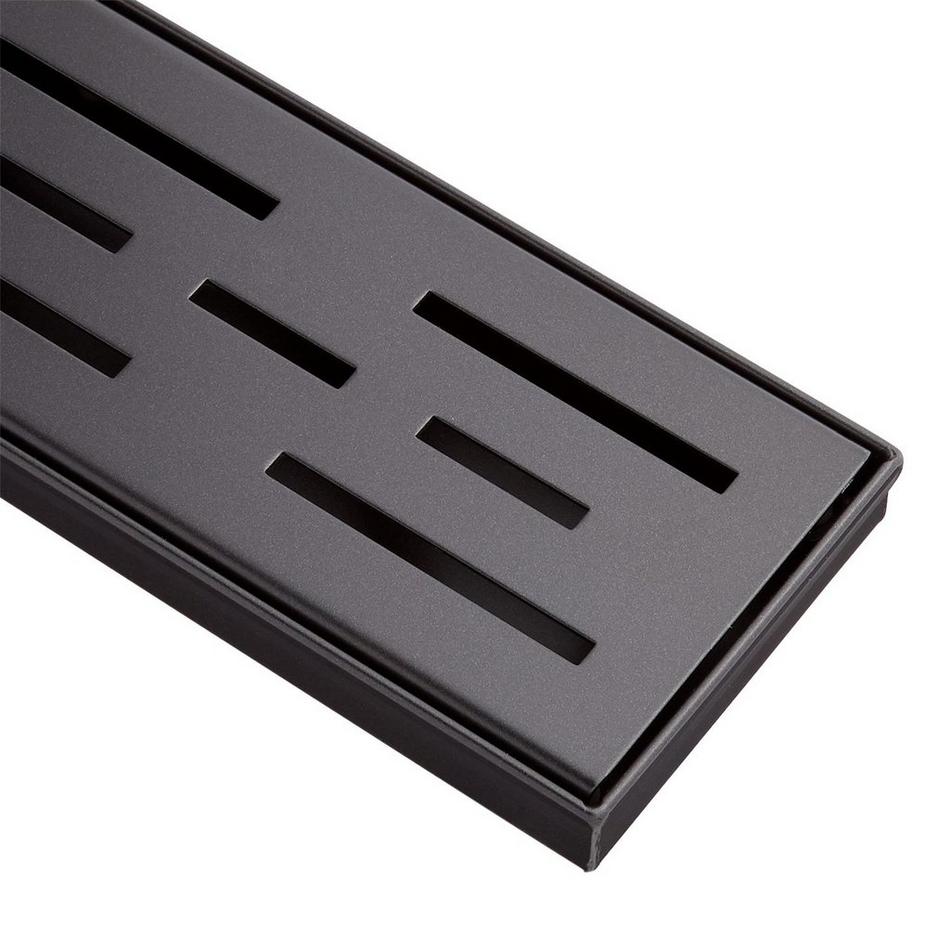 24" Effendi Linear Shower Drain - with Drain Flange - Matte Black, , large image number 1