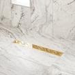 24" Effendi Linear Shower Drain - with Drain Flange - Polished Brass, , large image number 0