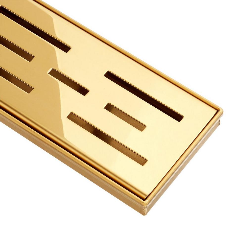 24" Effendi Linear Shower Drain - with Drain Flange - Polished Brass, , large image number 1