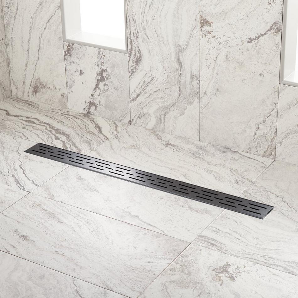 36" Effendi Linear Shower Drain - with Drain Flange - Matte Black, , large image number 0