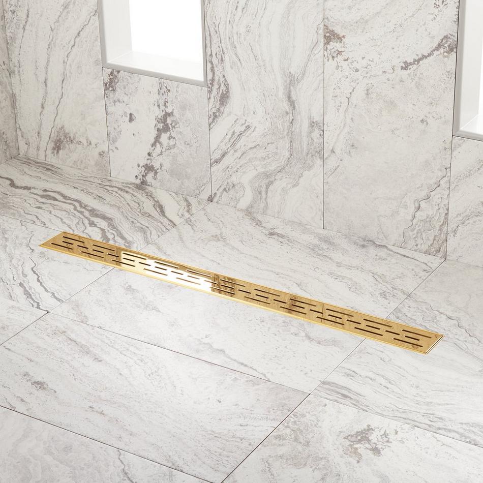 36" Effendi Linear Shower Drain - with Drain Flange - Polished Brass, , large image number 0