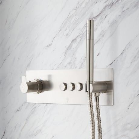 Hollyn Simple Select Thermostatic Shower System with Dual-Function Shower Head and Hand Shower