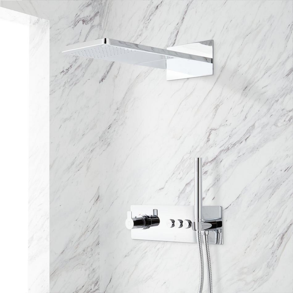 Hollyn Simple Select Thermostatic Shower System with Dual-Function Shower Head and Hand Shower, , large image number 1