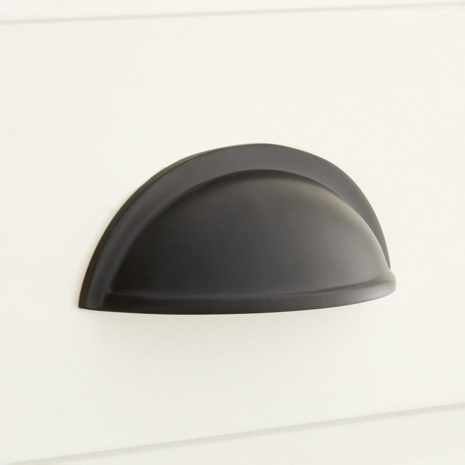 2" Barrus Brass Cup Pull - Black, , large image number 0