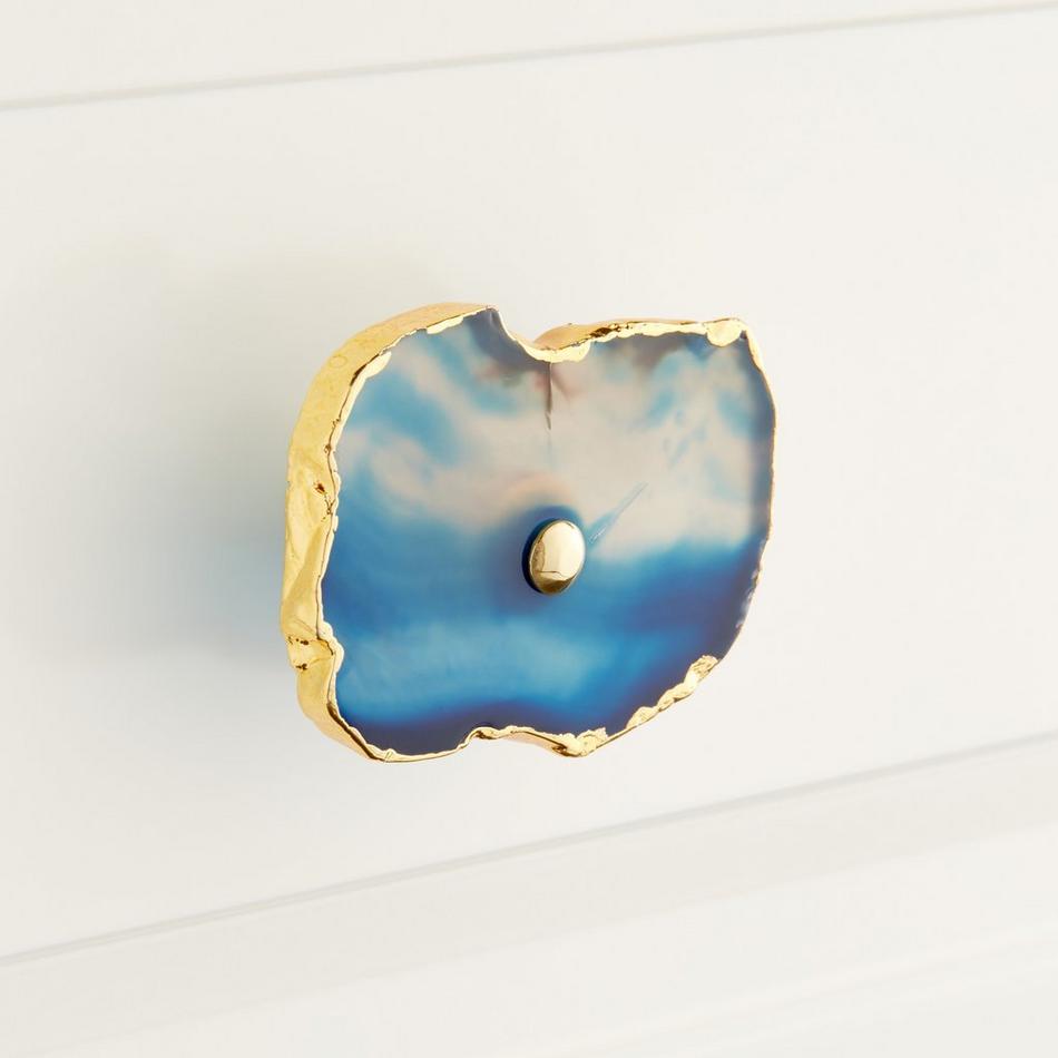 Cordero Blue Agate Cabinet Knob, , large image number 0