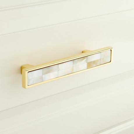 Kumano Yellow Mother-of-Pearl Drawer Pull