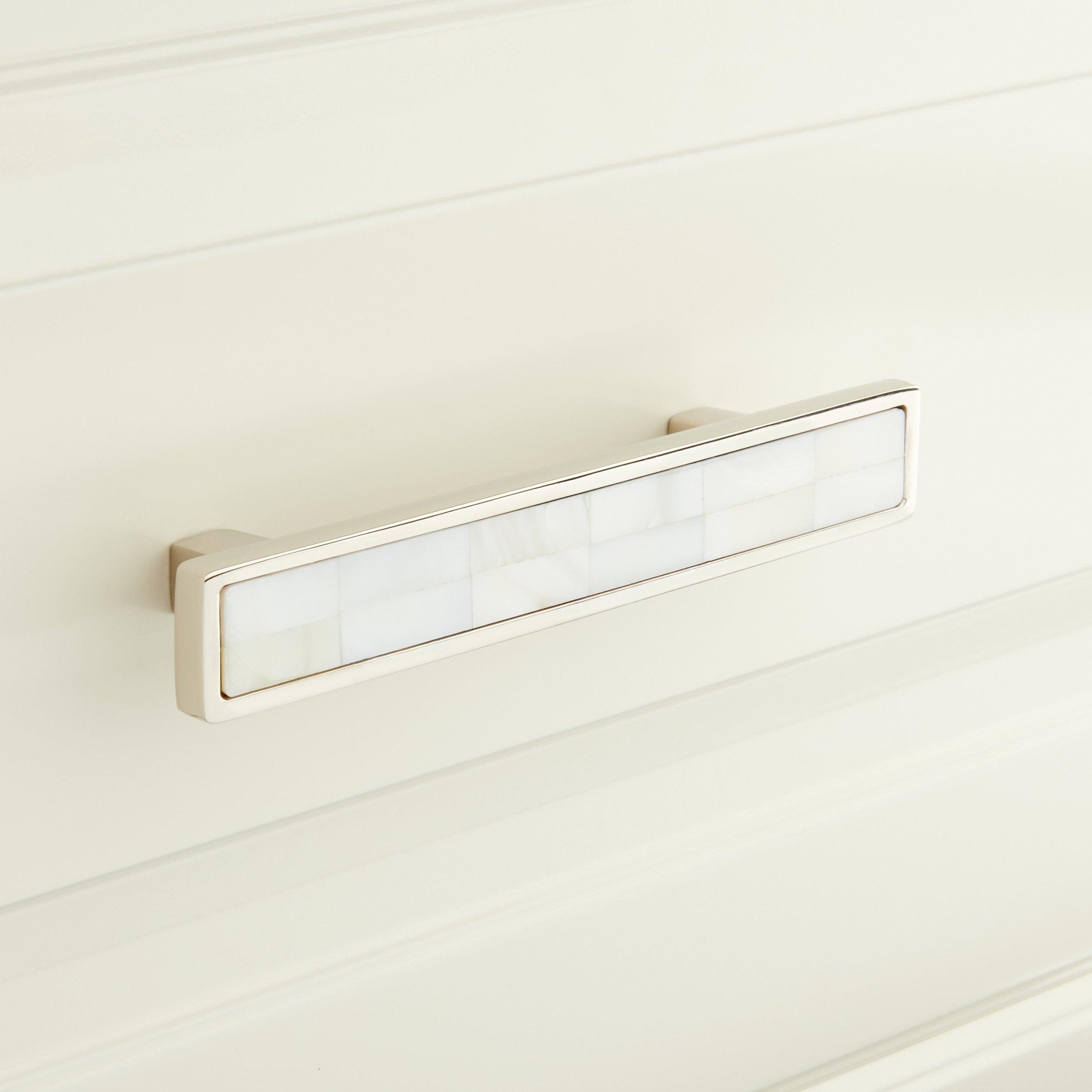 Mooo 　『PEARLY GATES』　711288D7 Kumano Rectangular Yellow Mother of Pearl Cabinet Knob