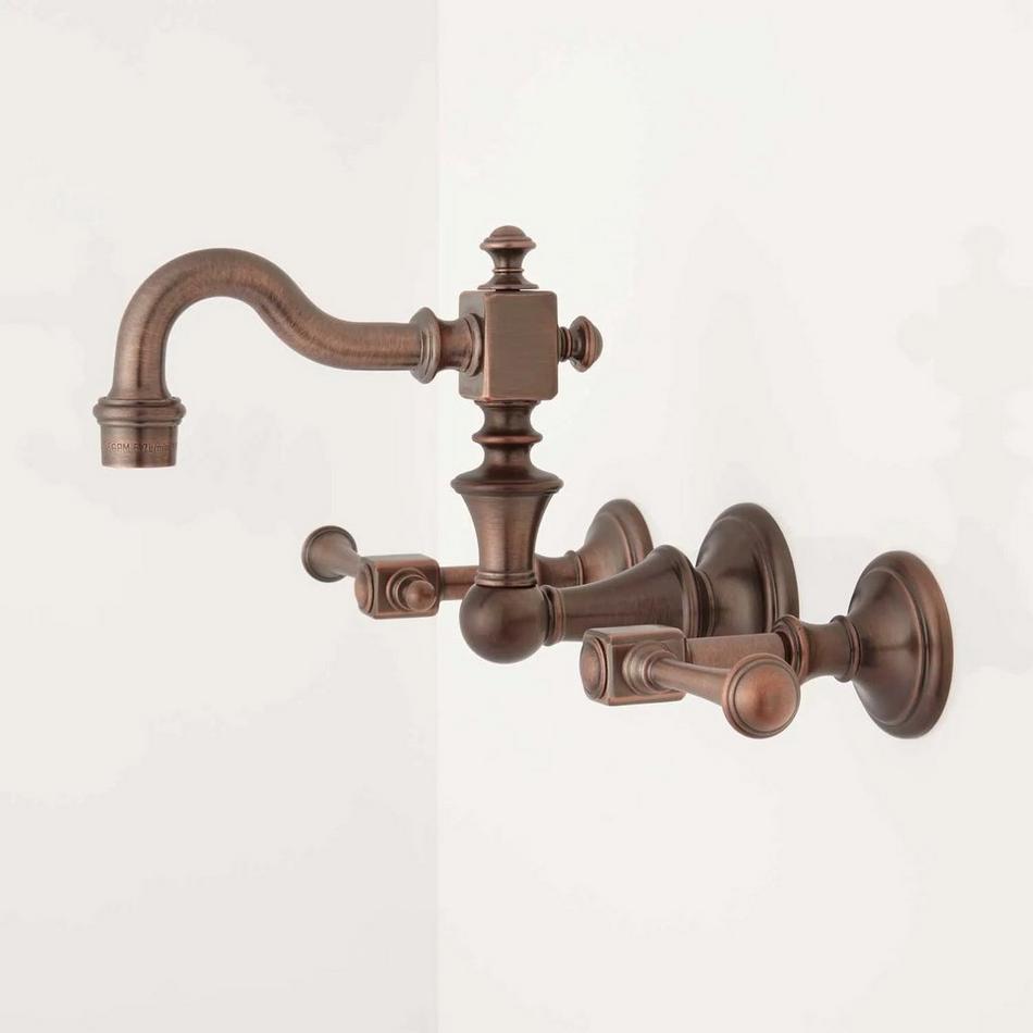 Vintage Wall-Mount Kitchen Faucet - Lever Handles - Oil Rubbed Bronze, , large image number 1