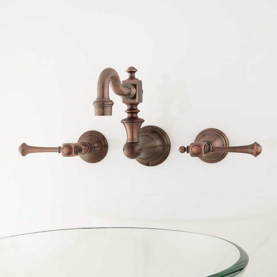 Vintage Wall-Mount Bathroom Faucet - Lever Handles - Oil Rubbed Bronze, , large image number 8