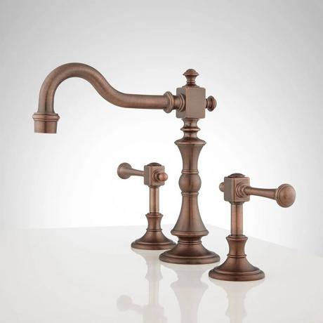 Vintage 8" Wide Spread Faucet - Ferguson Oil Rubbed Bronze - Brass Lever Handles