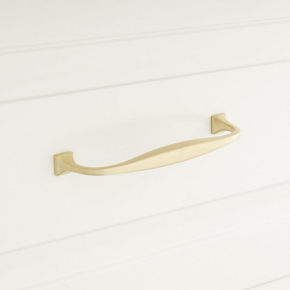 4-7/8" Dowling Solid Brass Cabinet Pull - Satin Brass, , large image number 0