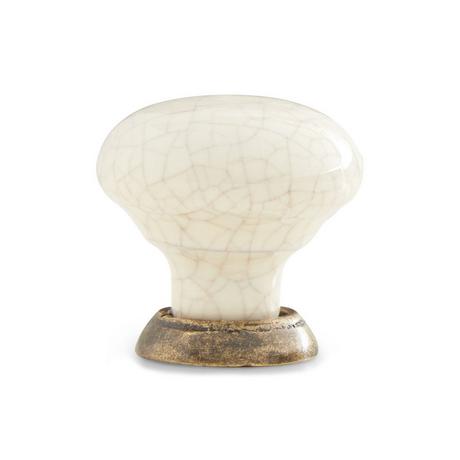 Broward Crackled Ceramic Round Cabinet Knob