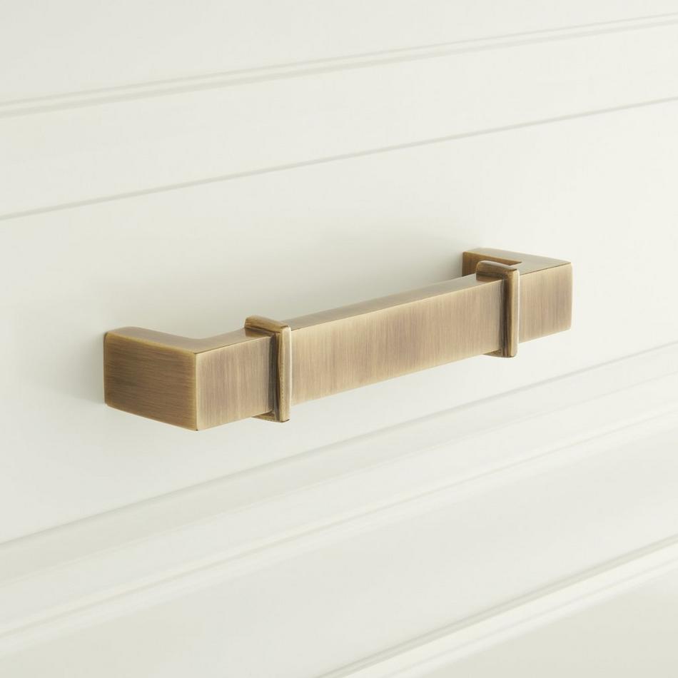 4" Marta Solid Brass Cabinet Pull - Antique Brass, , large image number 0