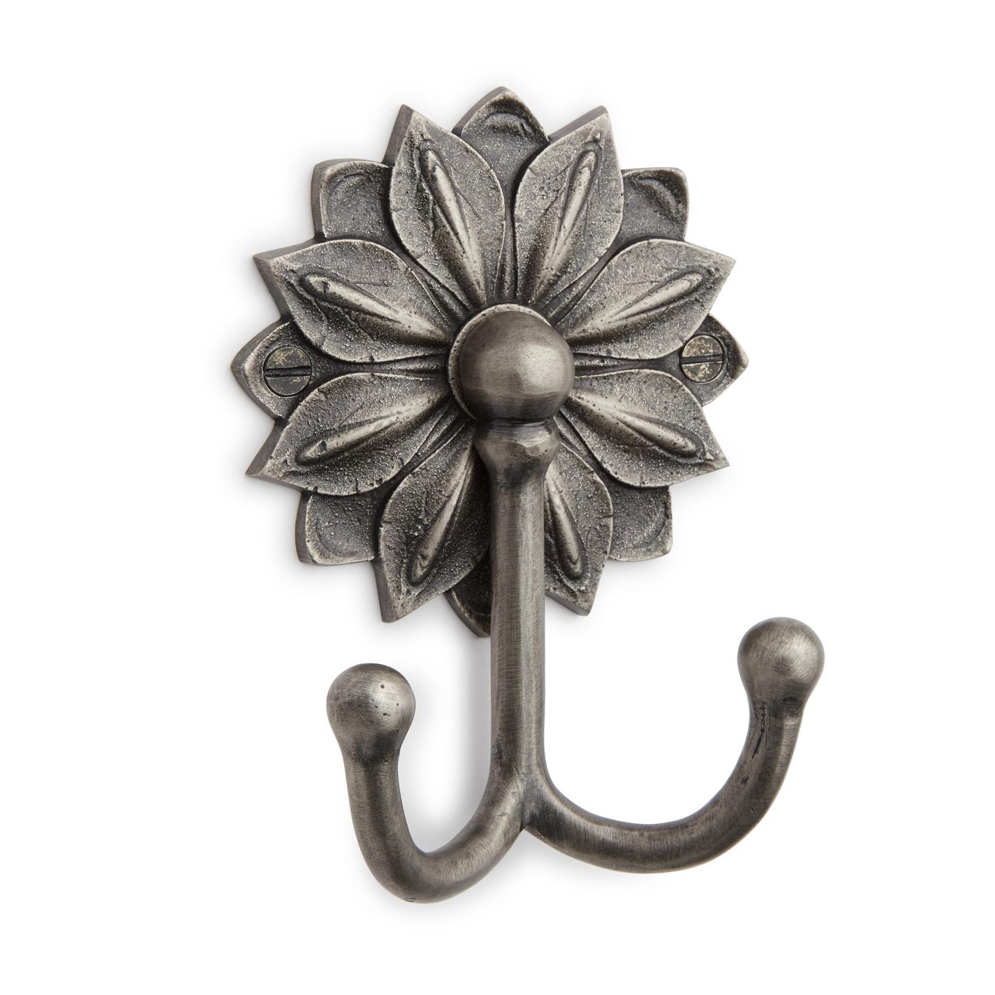 Floral Solid Brass Double Coat Hook | Signature Hardware