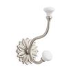 Floral Brass Double Hook with Porcelain Knobs, , large image number 3