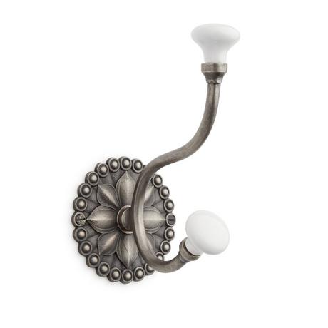 Signature Hardware 946094 Floral Brass Double Hook - Grey, Gray