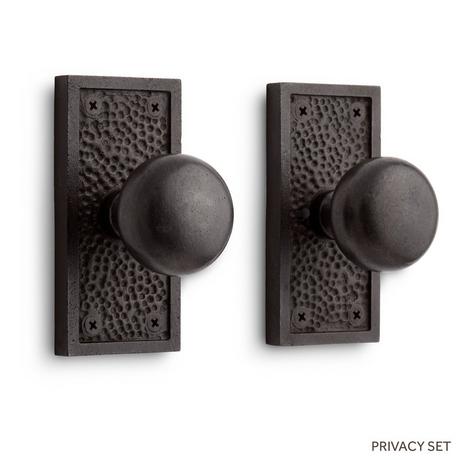 Traeger Solid Bronze Interior Door Set - Knob - Privacy
