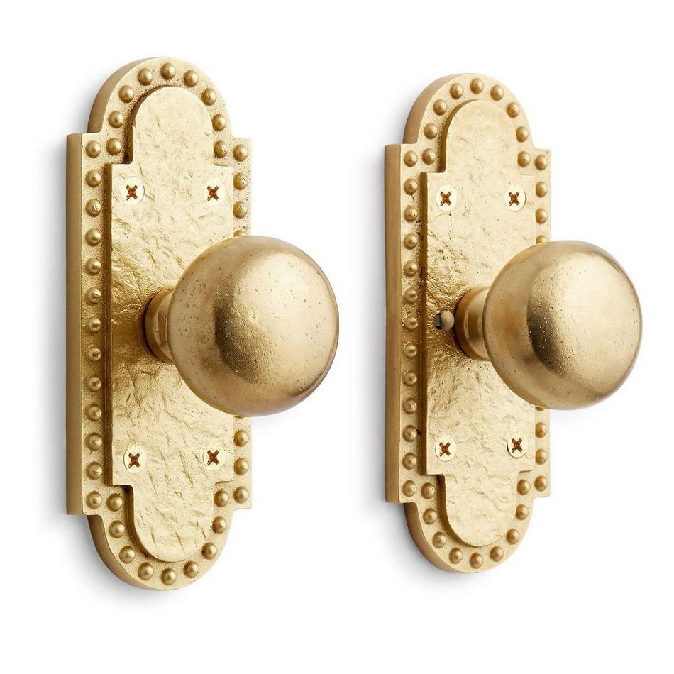 Marconi Brass Privacy Interior Door Set - Knob - 2-3/4" Backset - Satin Brass, , large image number 0