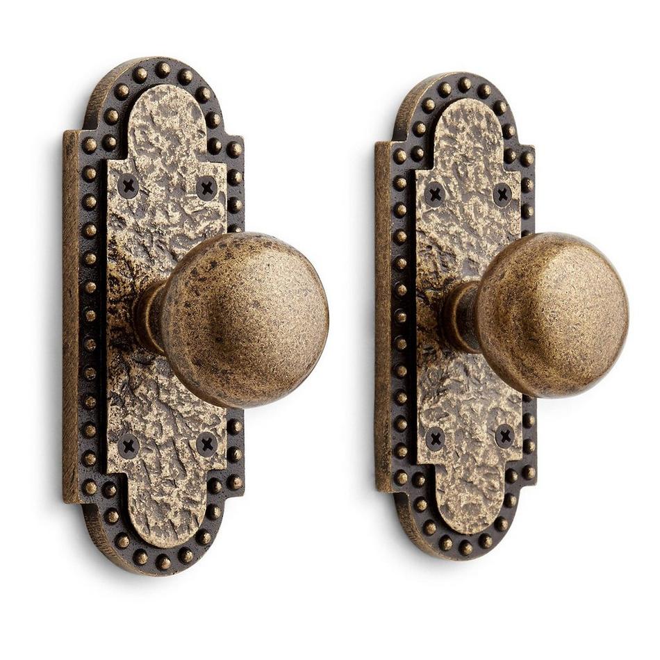 Marconi Brass Passage Interior Door Set - Knob - 2-3/4" Backset - Antique Brass, , large image number 0