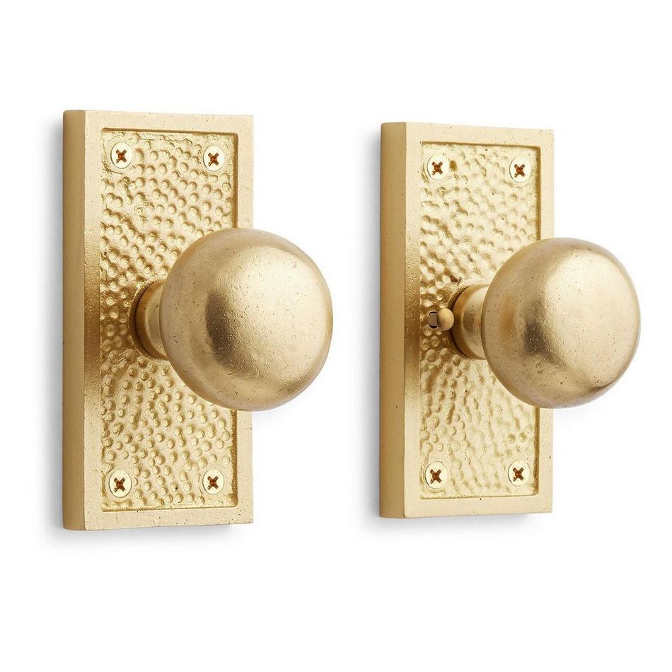 Traeger Brass Privacy Interior Door Set - Knob - 2-3/4" Backset -Satin Brass, , large image number 0