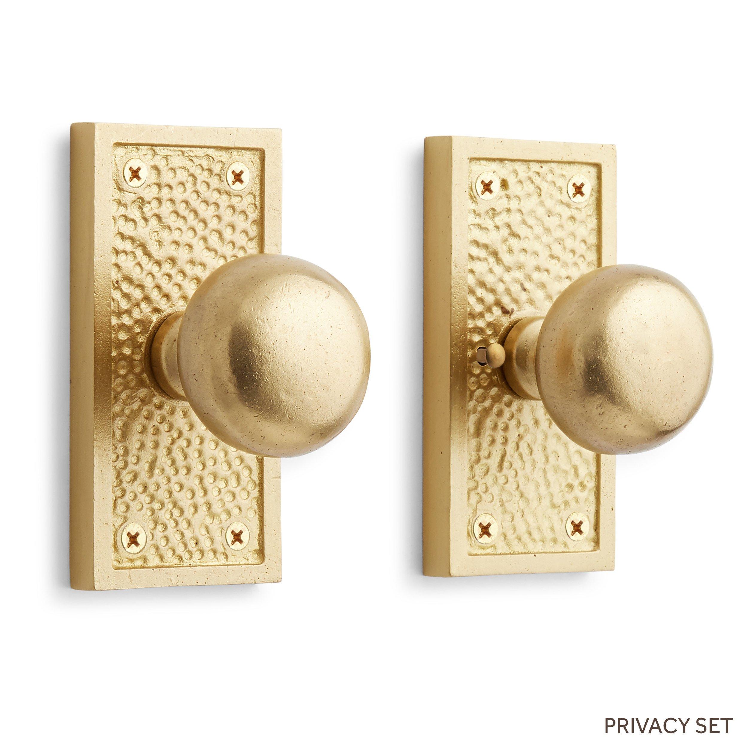 Hubbard Brass Interior Door Knob & Plate Set - Privacy