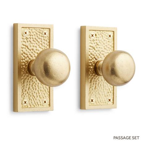 Traeger Solid Brass Interior Door Set - Knob - Passage