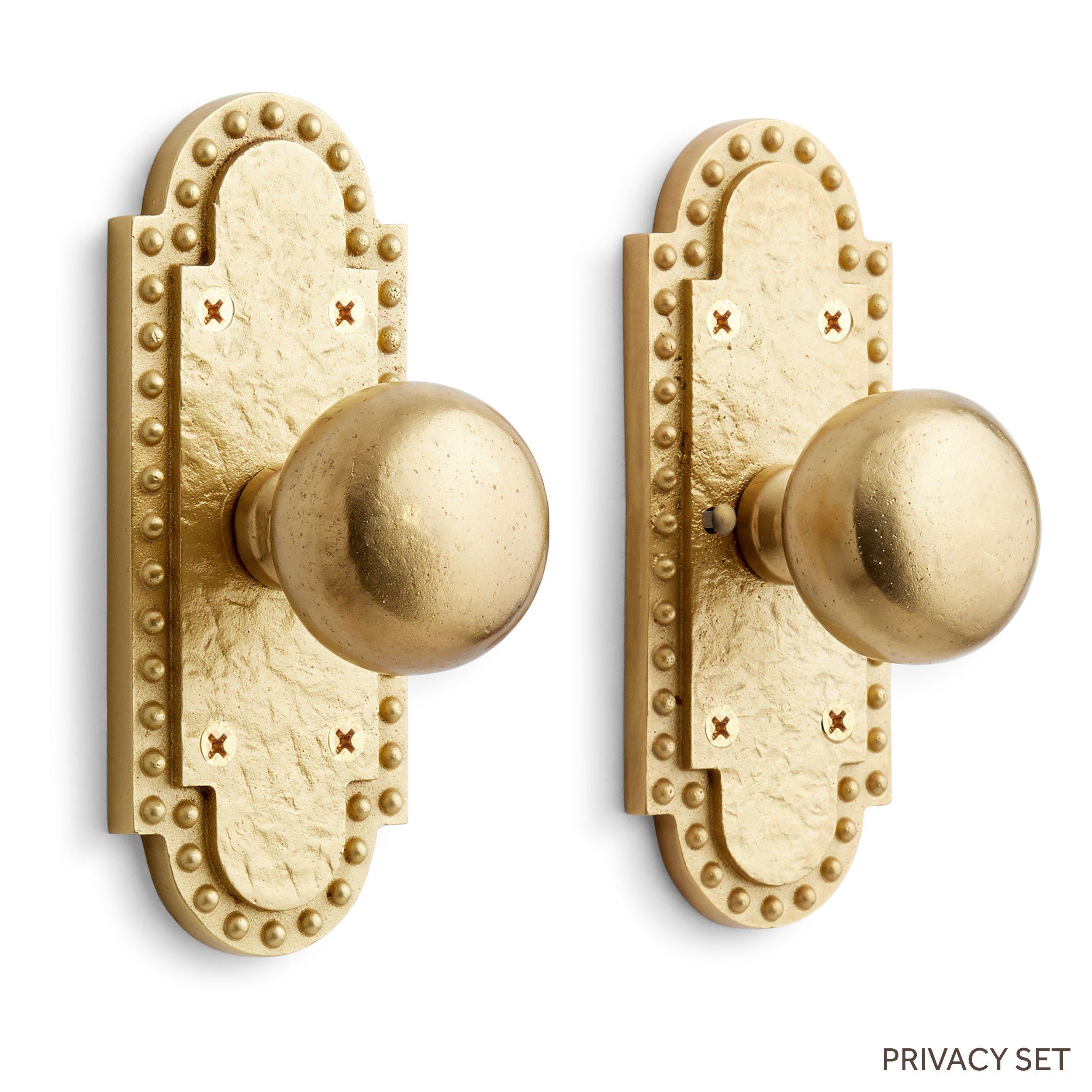 Marconi Solid Brass Interior Door Set - Knob - Privacy