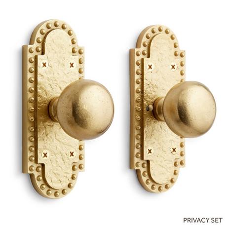 Marconi Solid Brass Interior Door Set - Knob - Privacy