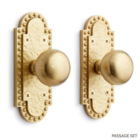 Marconi Solid Brass Interior Door Set - Knob - Passage