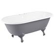 66" Sanford Cast Iron Clawfoot Tub - Dark Gray Imperial Feet - 7" Rim Holes - Dark Gray - No Dra, , large image number 0