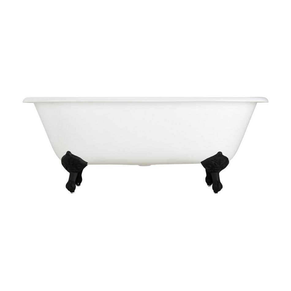 66" Sanford Cast Iron Tub - Black Imperial Feet - No Tap Holes - Rolled Rim, , large image number 1