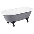 66" Sanford Cast Iron Clawfoot Tub - Black Imperial Feet - 7" Rim Holes - Dark Gray - No Drain, , large image number 0