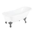 66" Goodwin Cast Iron Slipper Clawfoot Tub - Dark Gray Imperial Feet-Tap Deck-7" Tap Holes, , large image number 0