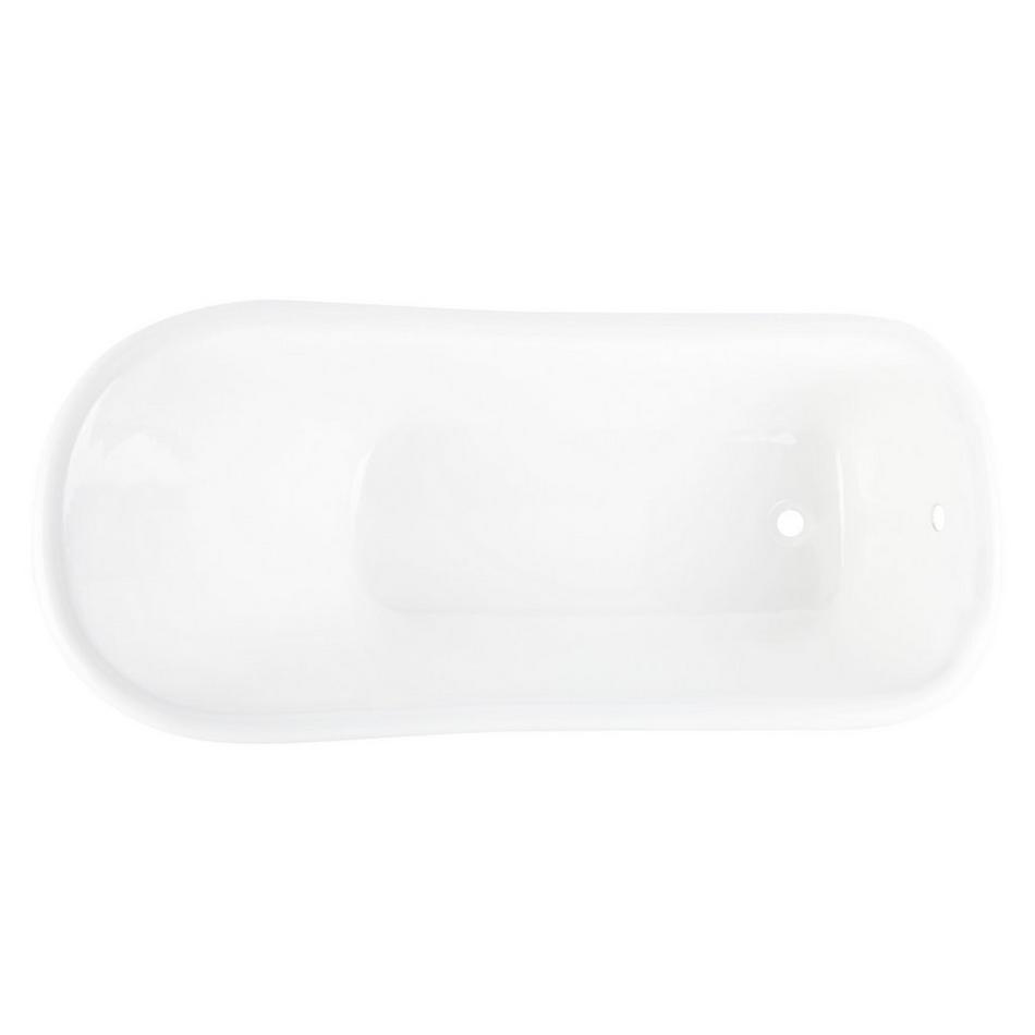 66" Goodwin Cast Iron Slipper Tub - Dark Gray Feet - Rolled Rim - No Tap Holes, , large image number 1