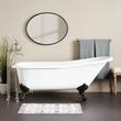 66" Goodwin Cast Iron Slipper Tub - Black Feet - Rolled Rim - No Tap Holes, , large image number 0