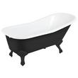 66" Goodwin Cast Iron Clawfoot Tub - Black Feet - No Tap Holes - Rolled Rim - Black - No Drain, , large image number 0