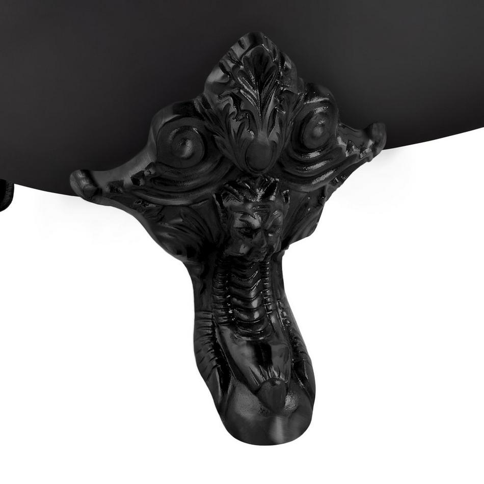 72" Lena Cast Iron Clawfoot Tub - Black Monarch Imperial Feet - Black, , large image number 2