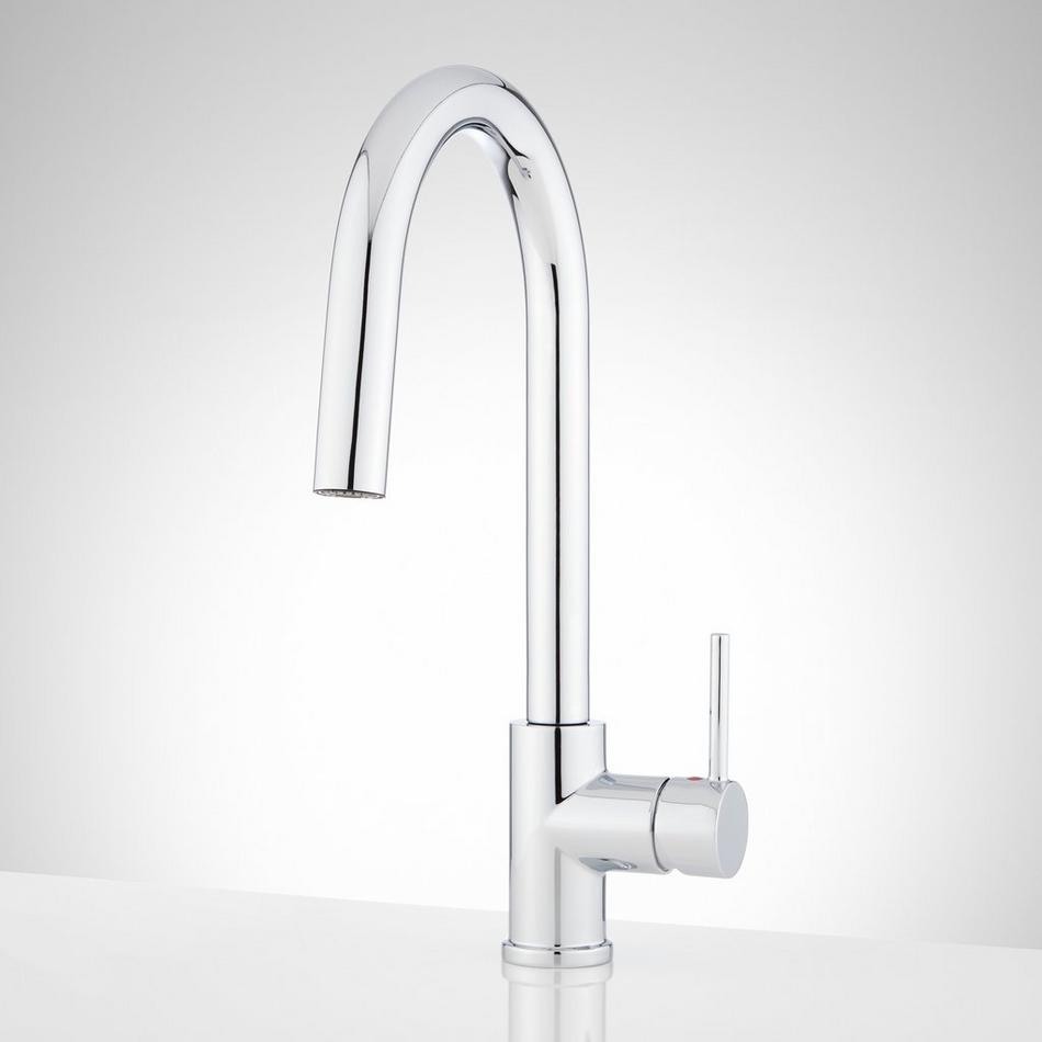 Kitchen Sink Mixer Tap with Pull Down Sprayer Chrome, Single Handle High  Arc Pull Out Kitchen Taps, Single Level Solid Kitchen Faucet,Silver 