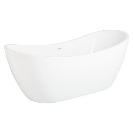 72" Sheba Acrylic Double-Slipper Tub - White Drain Trim